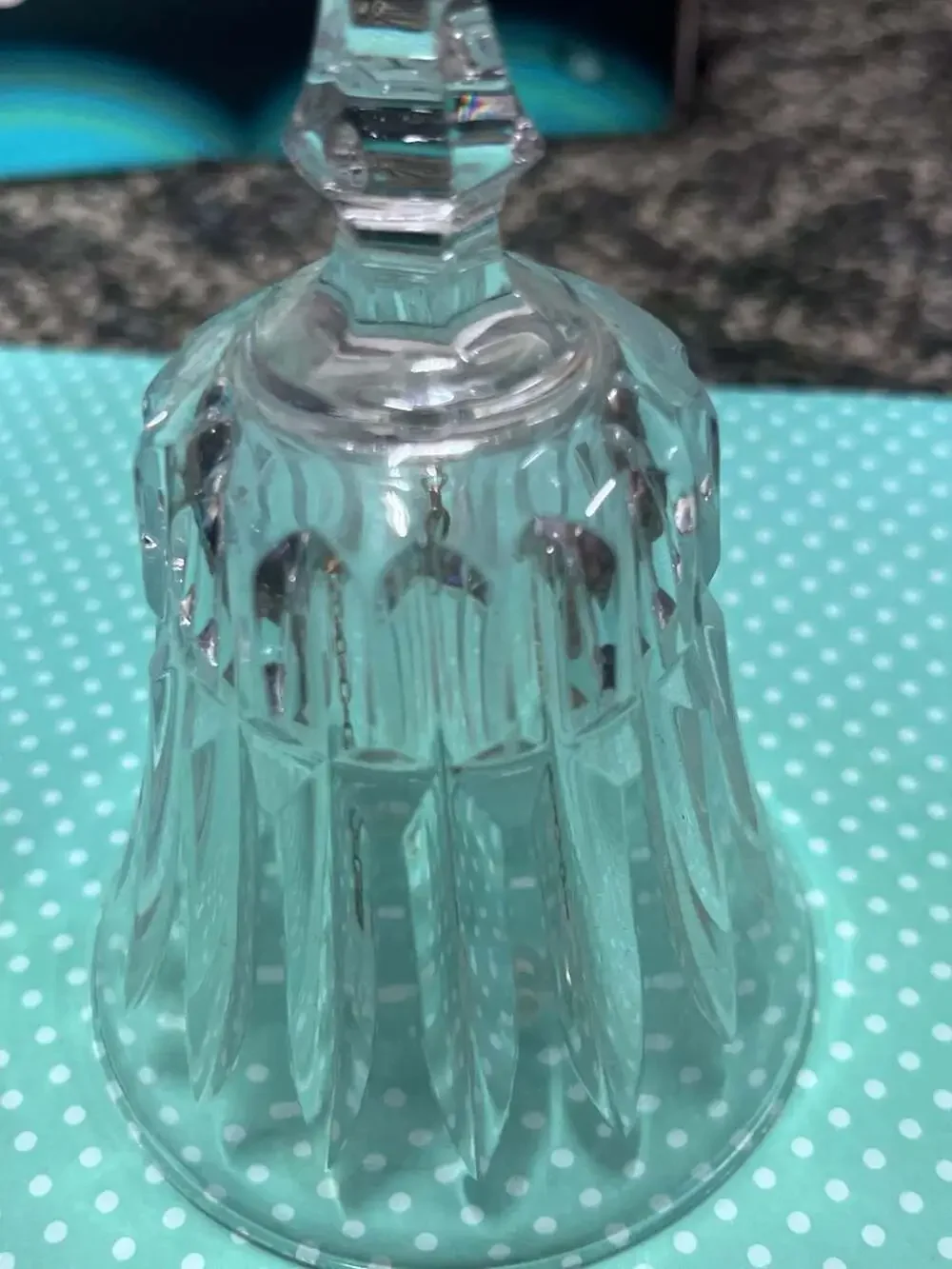 Vintage Zajecar Lead Crystal Hand Bell Made in Yugoslavia